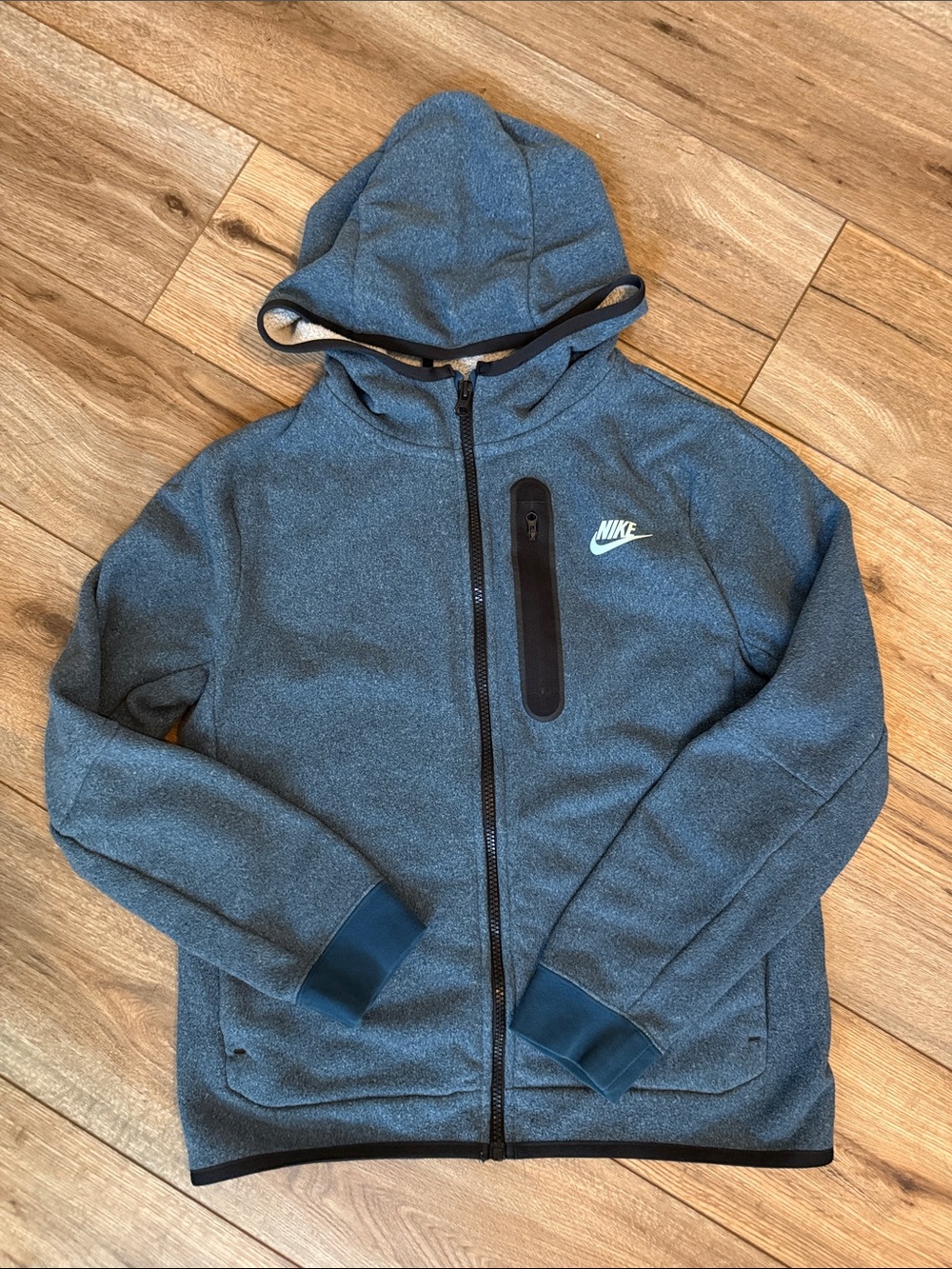 Thermal Nike Tech Slate Blue Full-Zip Hooded Jacket